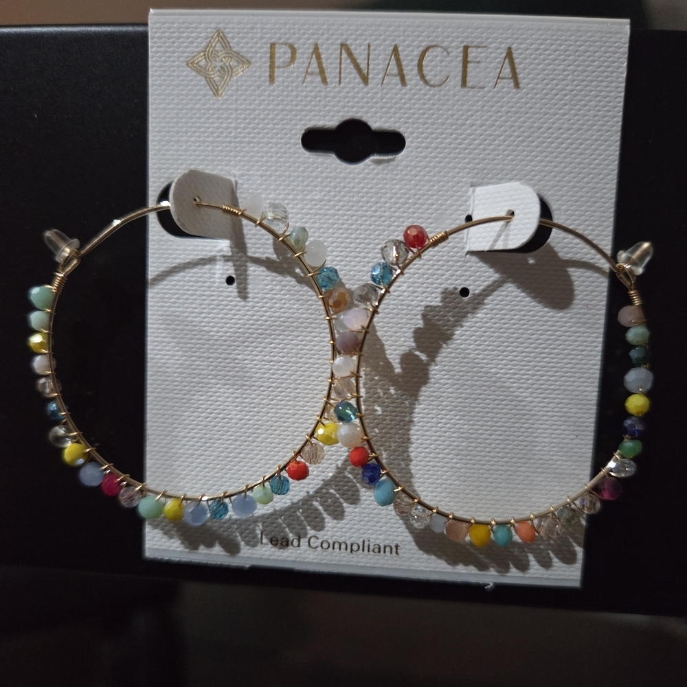 Panacea Cache Multicolor Beaded Hoop Earrings